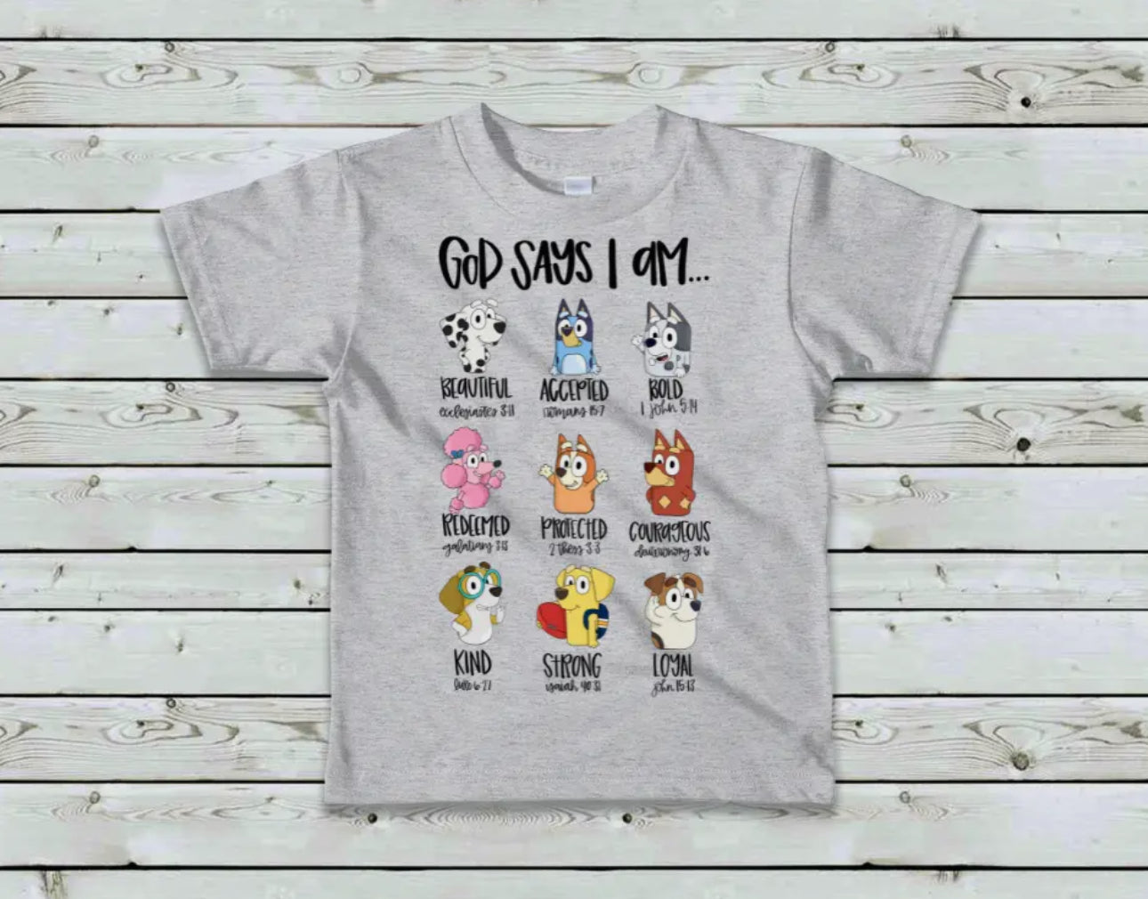 Preorder Toddler/ Kids Bluey “God Says I am…” shirt