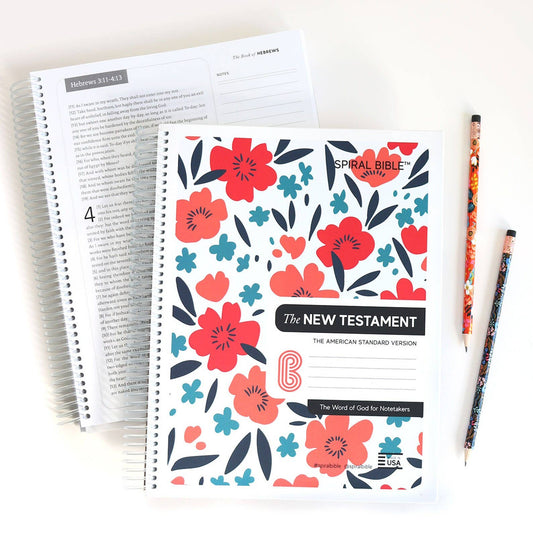 Spiral Bible™ - ASV New Testament - Red Floral