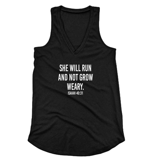She Will Run and Not Grow Weary Ease Loose Fit Tank Top