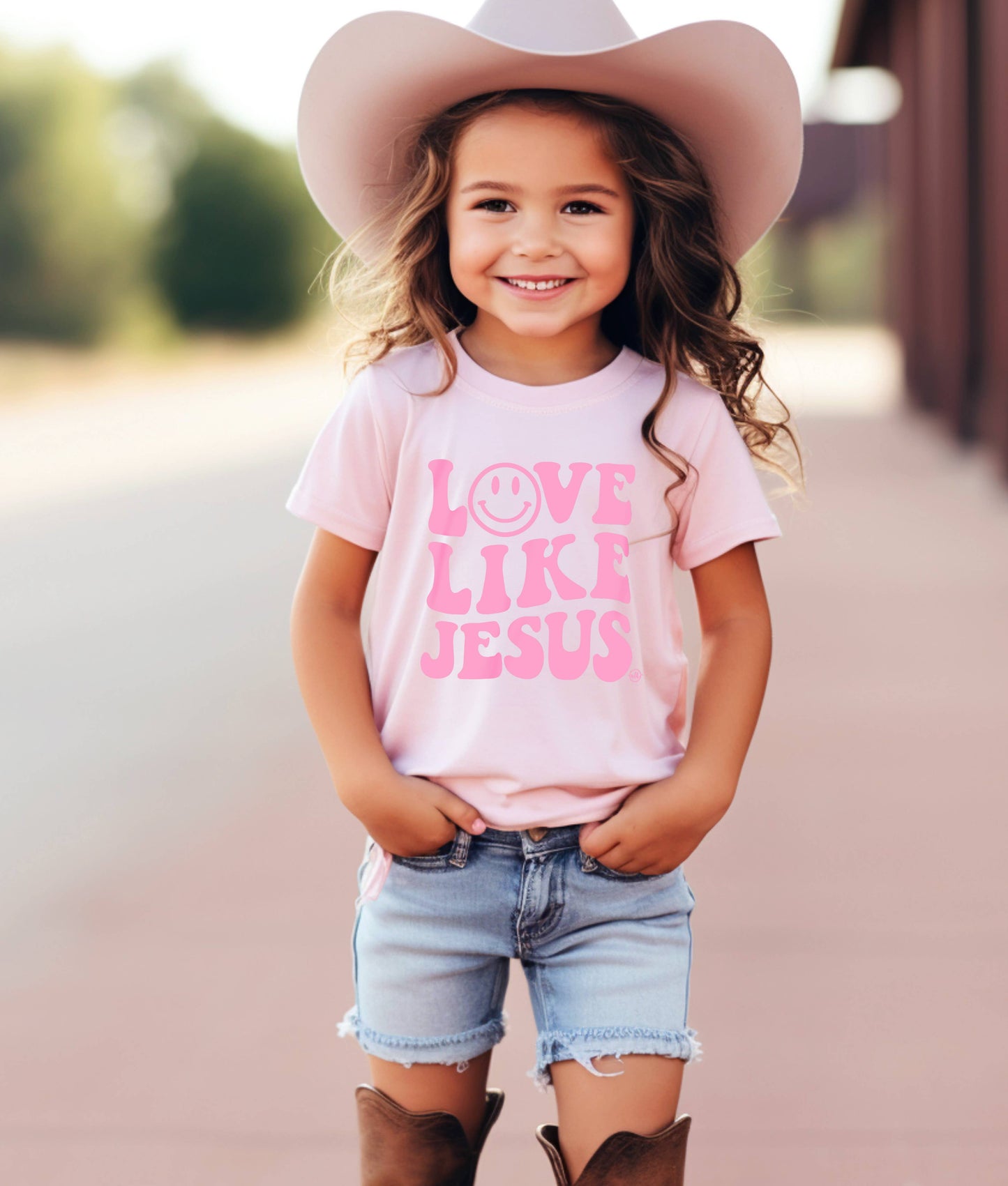 Love Like Jesus Pink Kid's Christian Graphic Tee